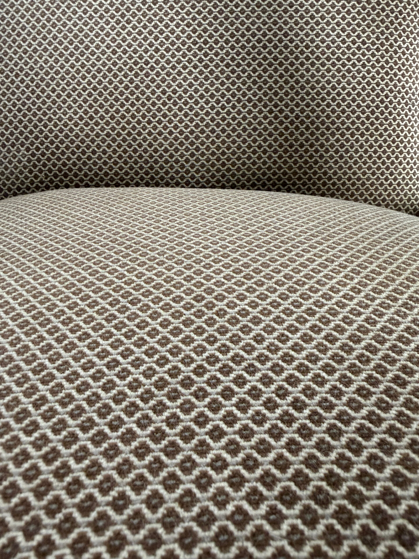 Set of 2 vintage wooden and fabric armchairs designed in the 1960s.