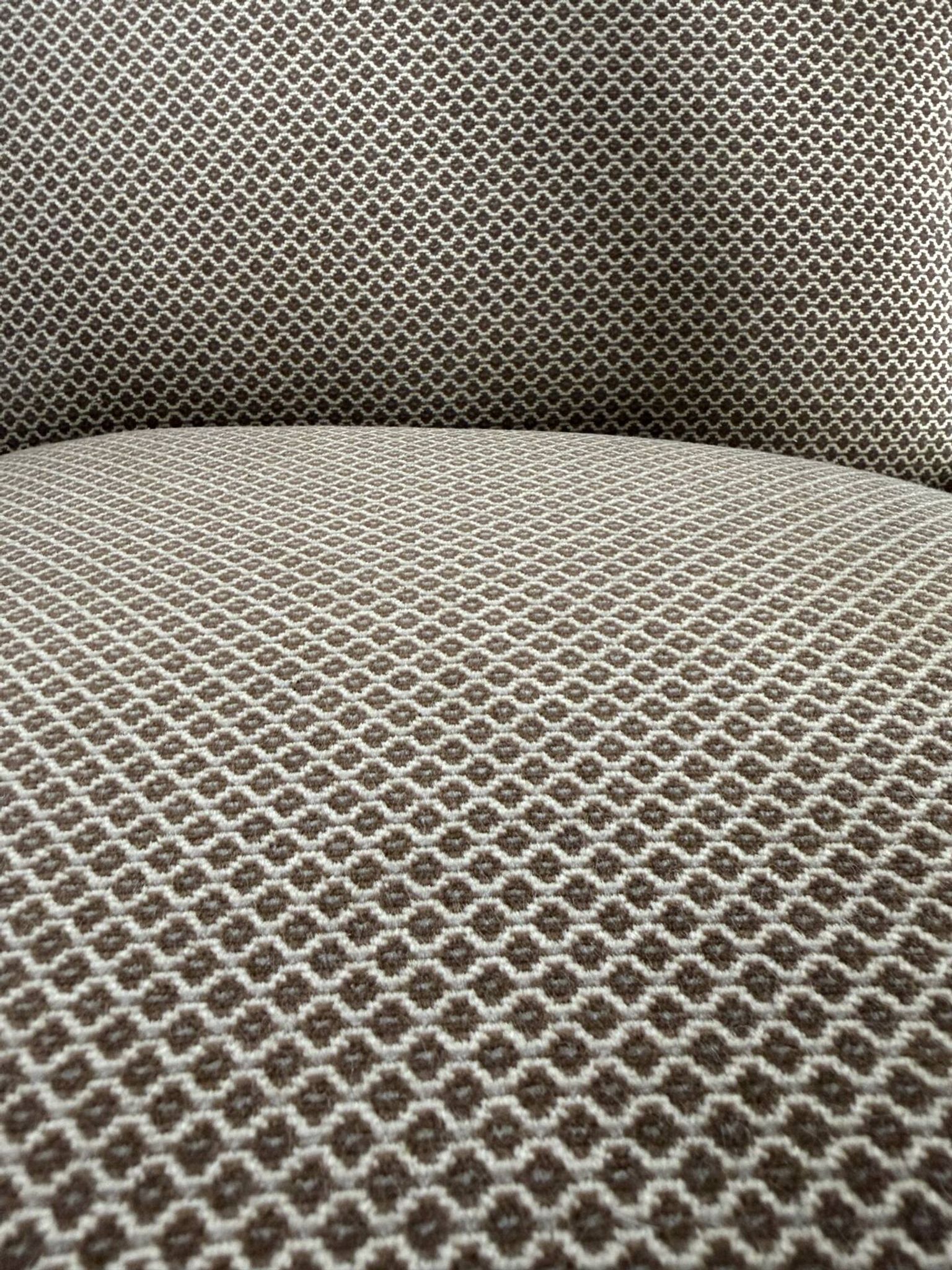 Set of 2 vintage wooden and fabric armchairs designed in the 1960s.