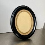 Antique black wooden oval frame   frame  21.5 cm x 23 cm