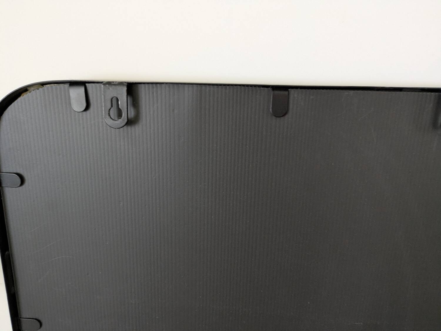 Black metal square mirror, industrial style