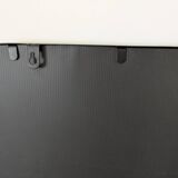 Black metal square mirror, industrial style