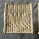 Pair of vintage 1970s wicker/chrome stools