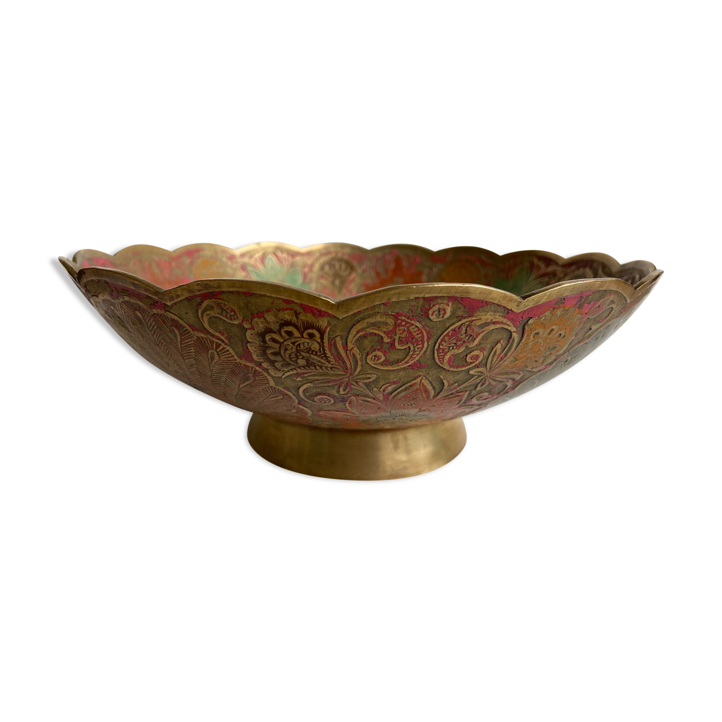 Trinket bowl in gilded brass