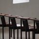 Hans Olsen, Set of 4 Frederik VII dining chairs, oak and leather, mid-20th century