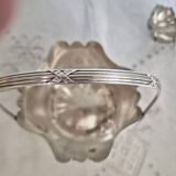 Antique silver sugar bowl with sprinkling spoon