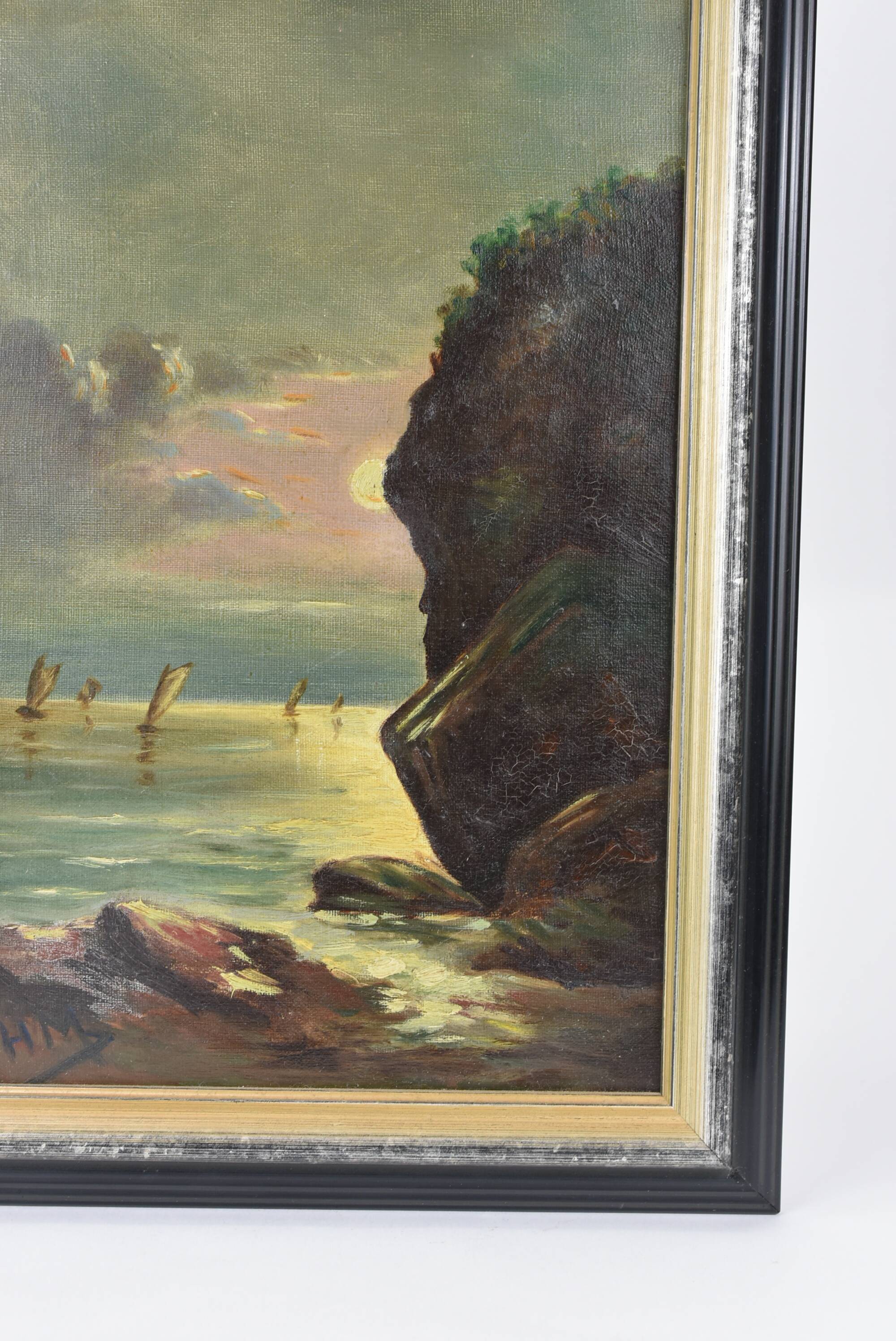 Oil on canvas seascape