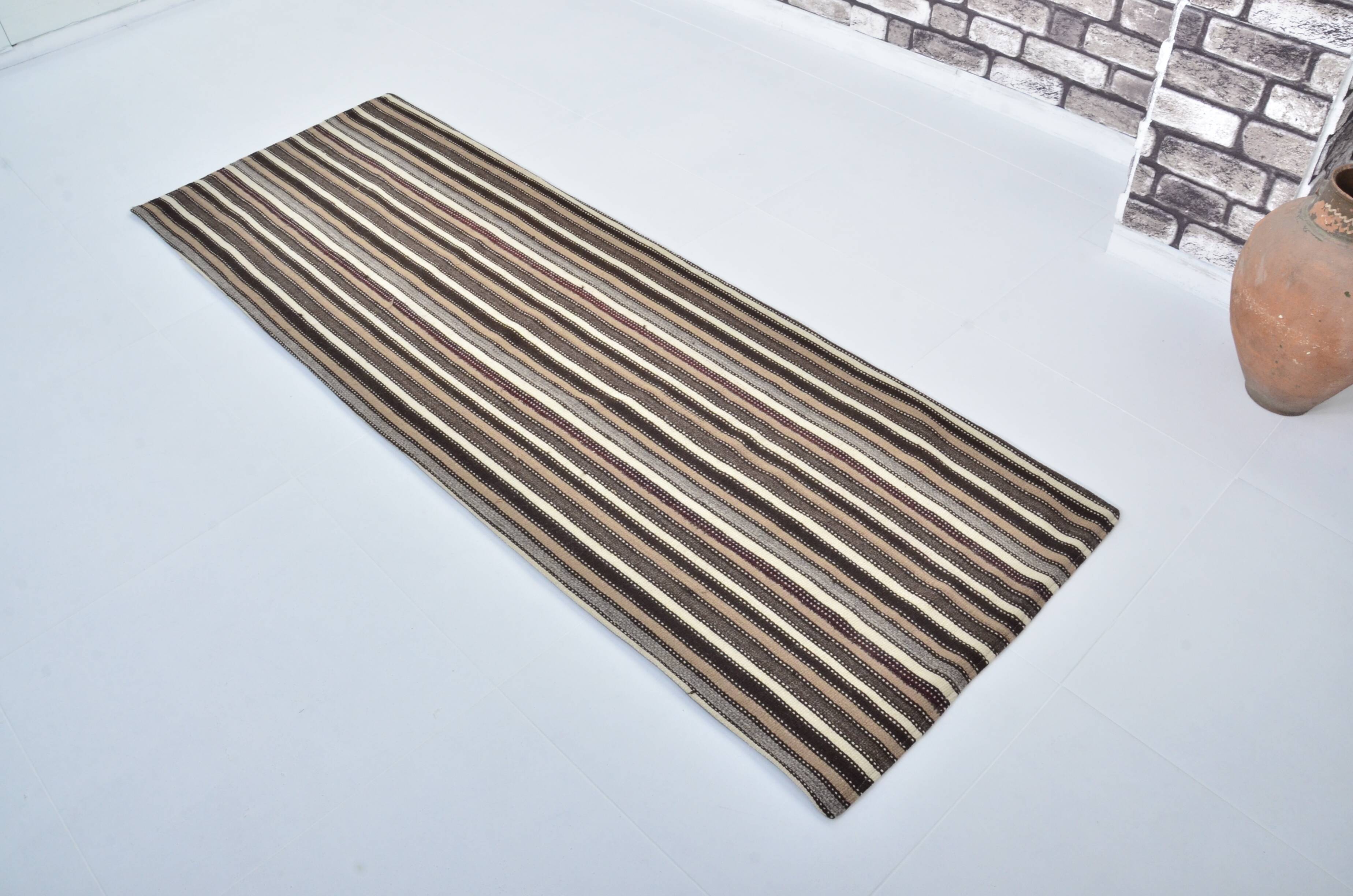 Vintage Turkish Wool Stripe Kilim Rug sku3379