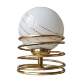 Lampe spirale dorée des années 1970