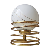 Lampe spirale dorée des années 1970
