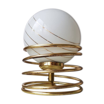 Lampe spirale dorée des années 1970