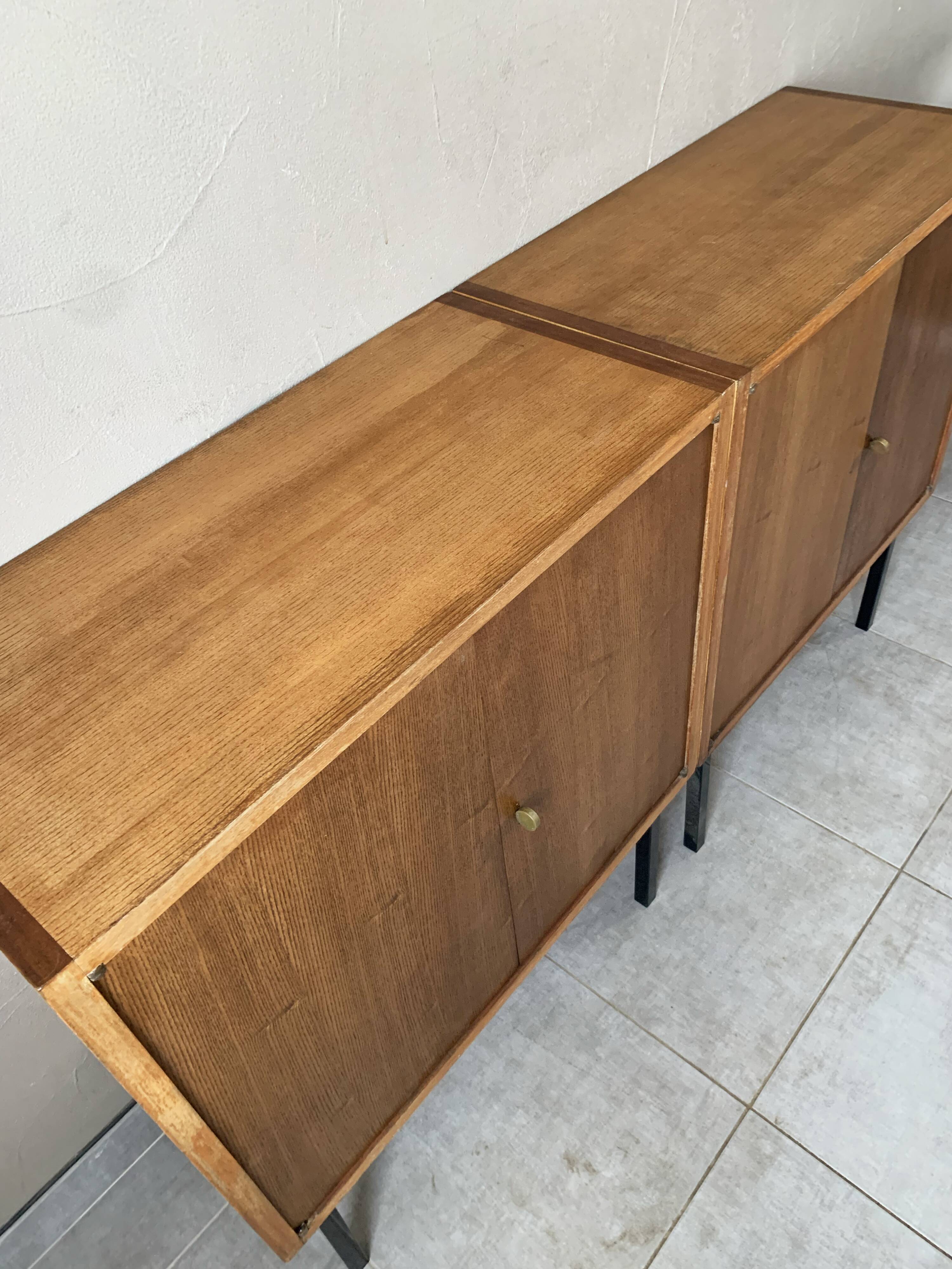 Vintage Scandinavian sideboard 2 modules in oak, 1960s