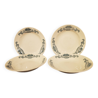 4 assiettes creuses en terre de fer de Longchamp