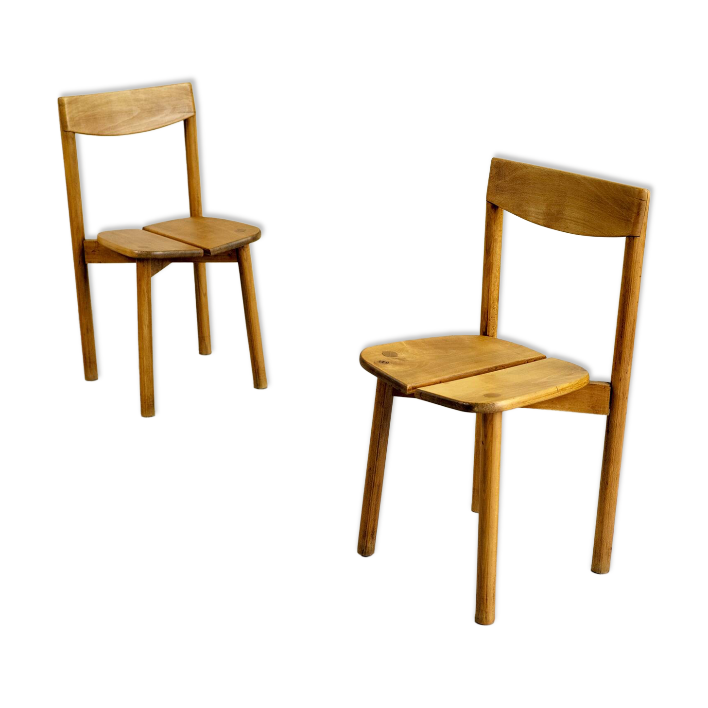 Paire de chaises "grain de café", France 1950