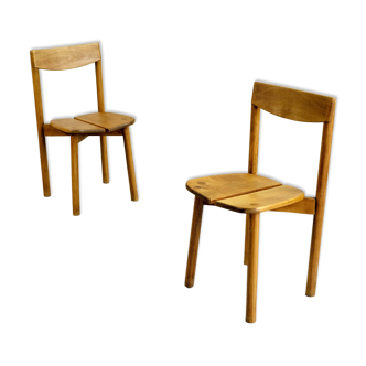 Paire de chaises "grain de café", France 1950
