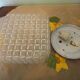 Pressed glass ceiling light, porcelain socket