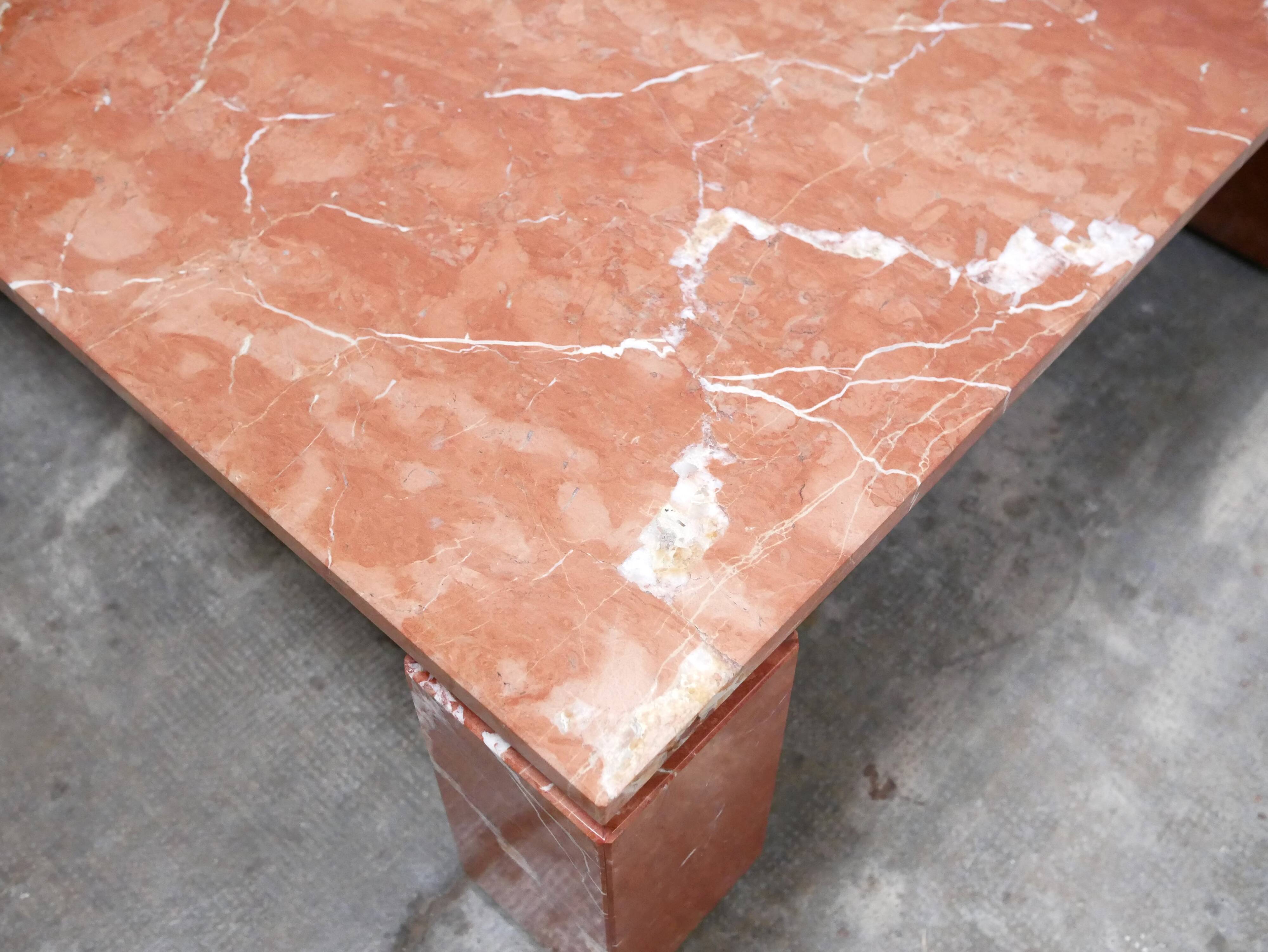 Vintage terracotta marble coffee table