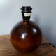 Table lamp foot ball dark solid wood Tournerie du sou, France