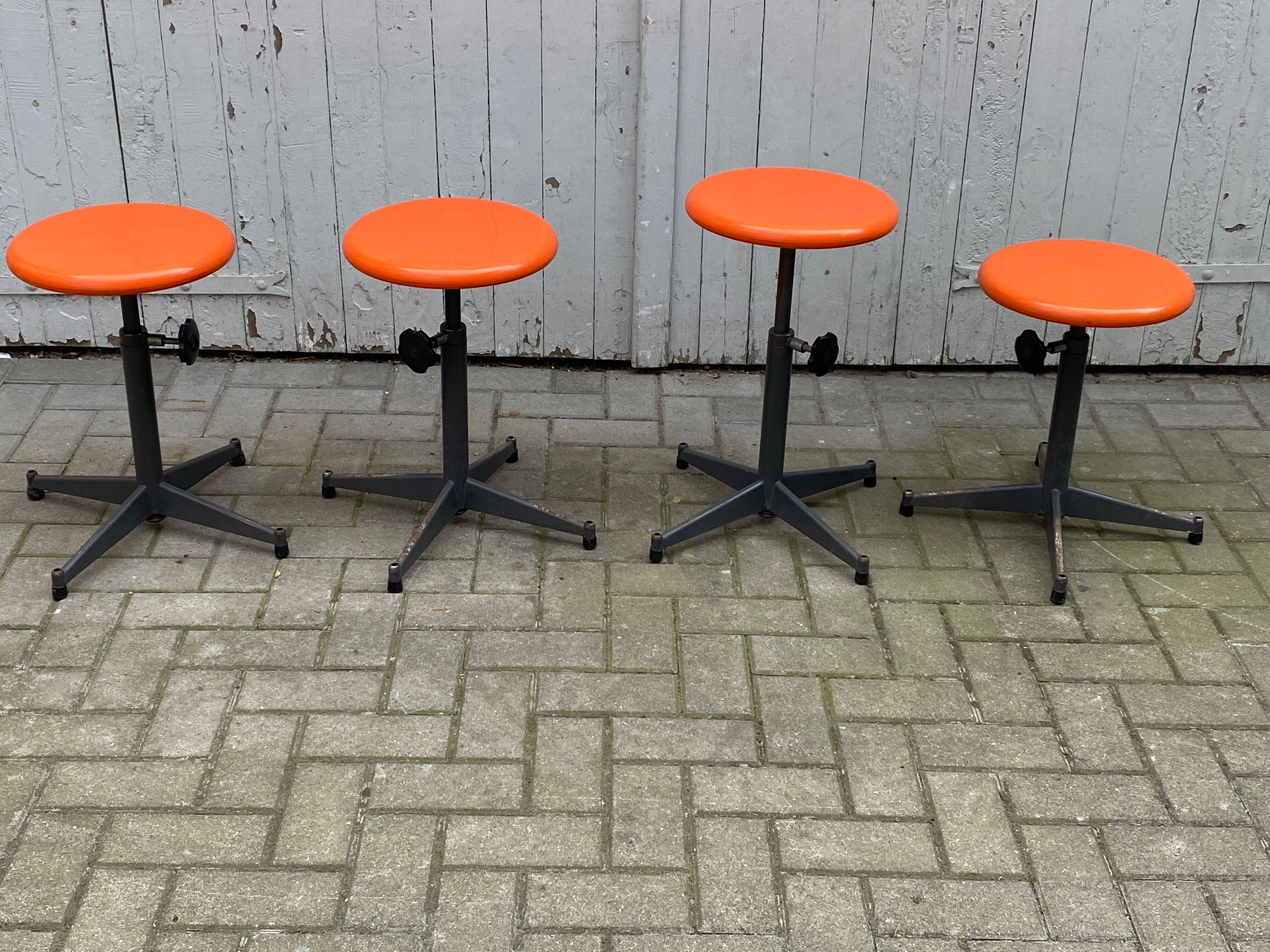 lot of 4 Industrial stool of Strafor 1960