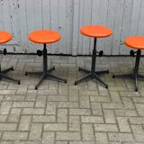 Lot de 4 tabouret industriel de Strafor 1960
