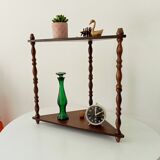 Vintage turned wood wall shelf
