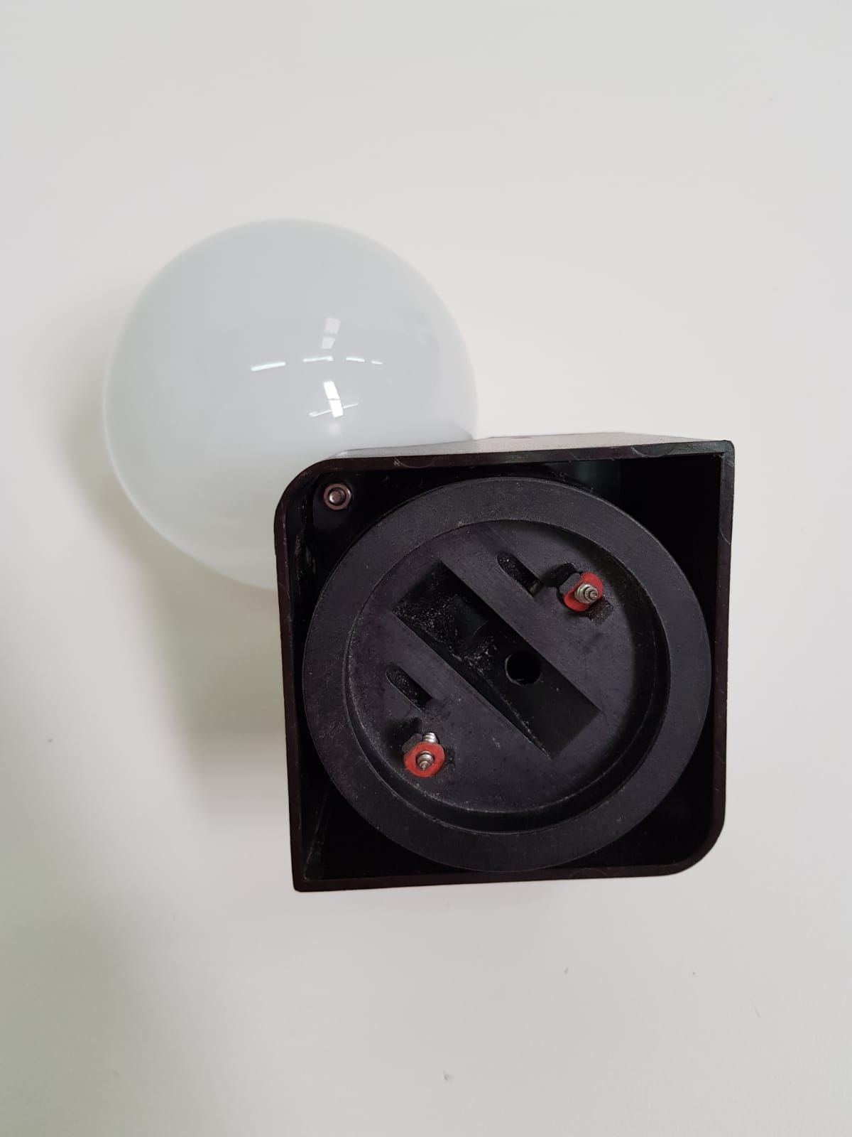 Pair of vintage opalin glass and plastic wall light  from the 1970s