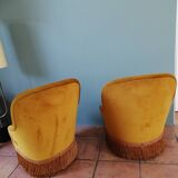 Pair of toad armchairs chest 80s