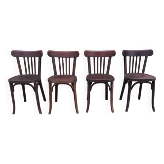 Chaises bistrot Baumann, années 50. (Lot de 4)