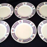 6 flat plates made of semi-porcelain from Badonviller