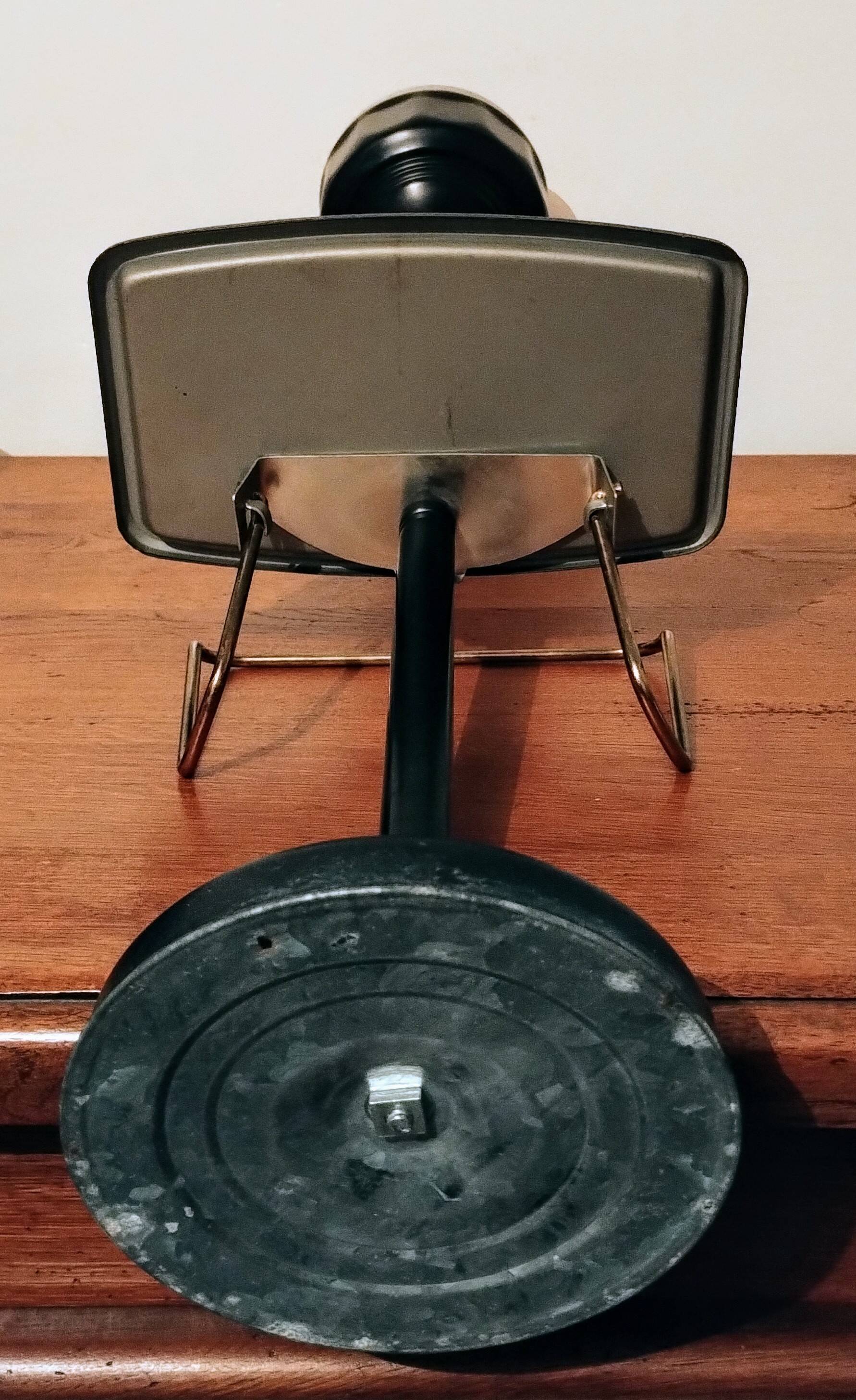Black and gold ashtray magazine holder, mid-20th century