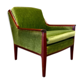 Fauteuil velours 1950 design scandinave