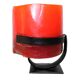 1970 wrought iron candlestick with its period coloured candle.