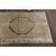 1970s Turkish Oushak handmade wool cotton beige runner rug 96x331