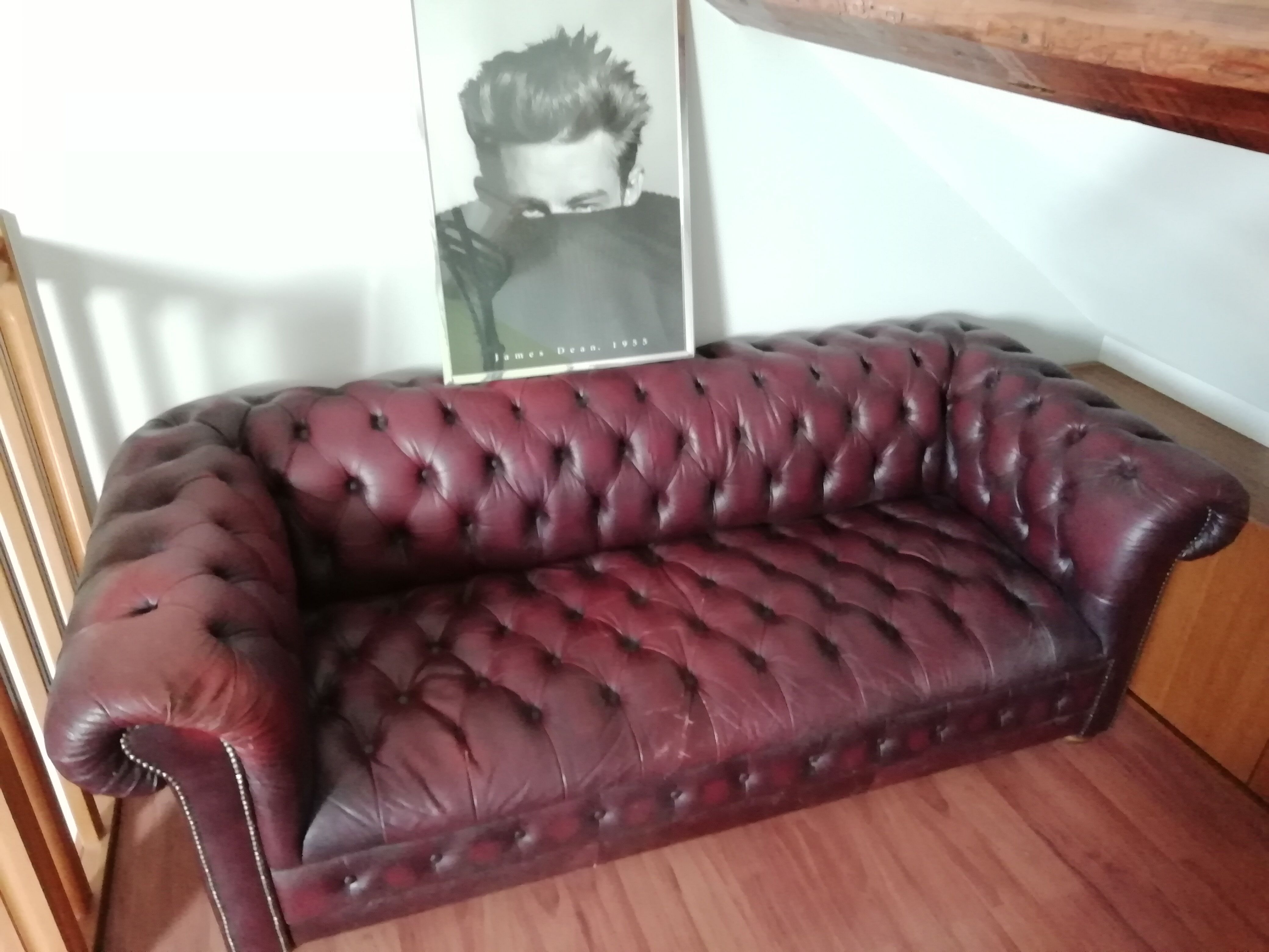 Sofa Chesterfield Vintage 60's-80's red burgundy