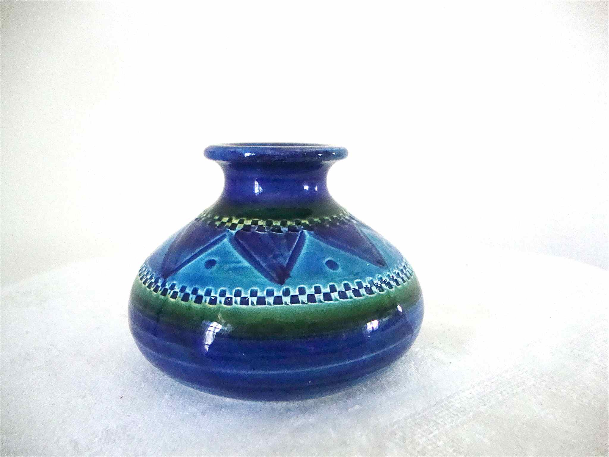 Small vase Aldo Londi Bitossi Rimini blu