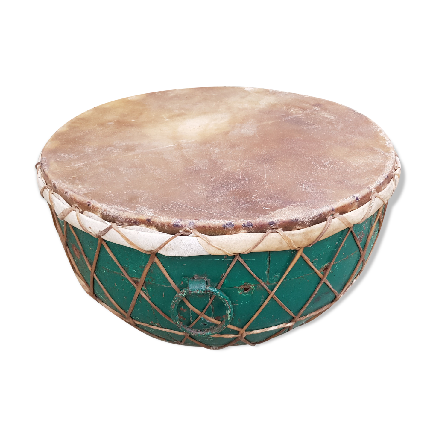 Tambour "Nagara" indien en métal