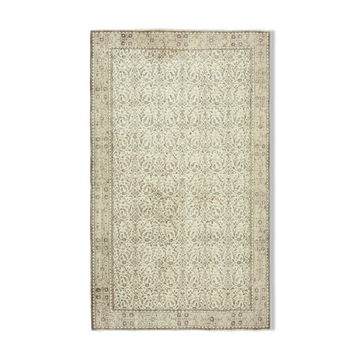 Hand-Knotted Unique Turkish Beige Rug 171 cm x 285 cm