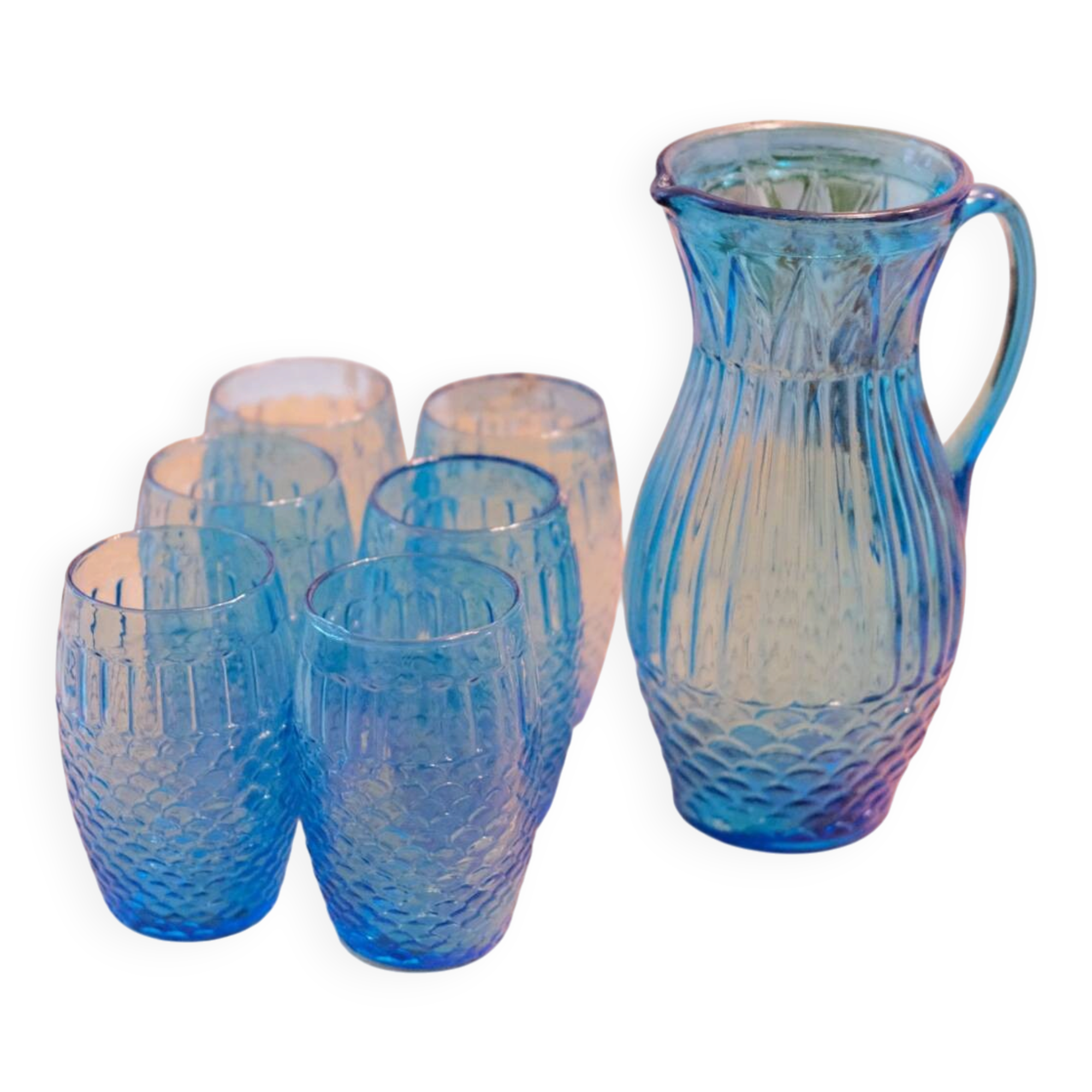 Service à orangeade vintage italien verres et carafe