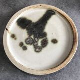 Small vintage plate from the La Colombe pottery, Vallauris artistic effect stoneware