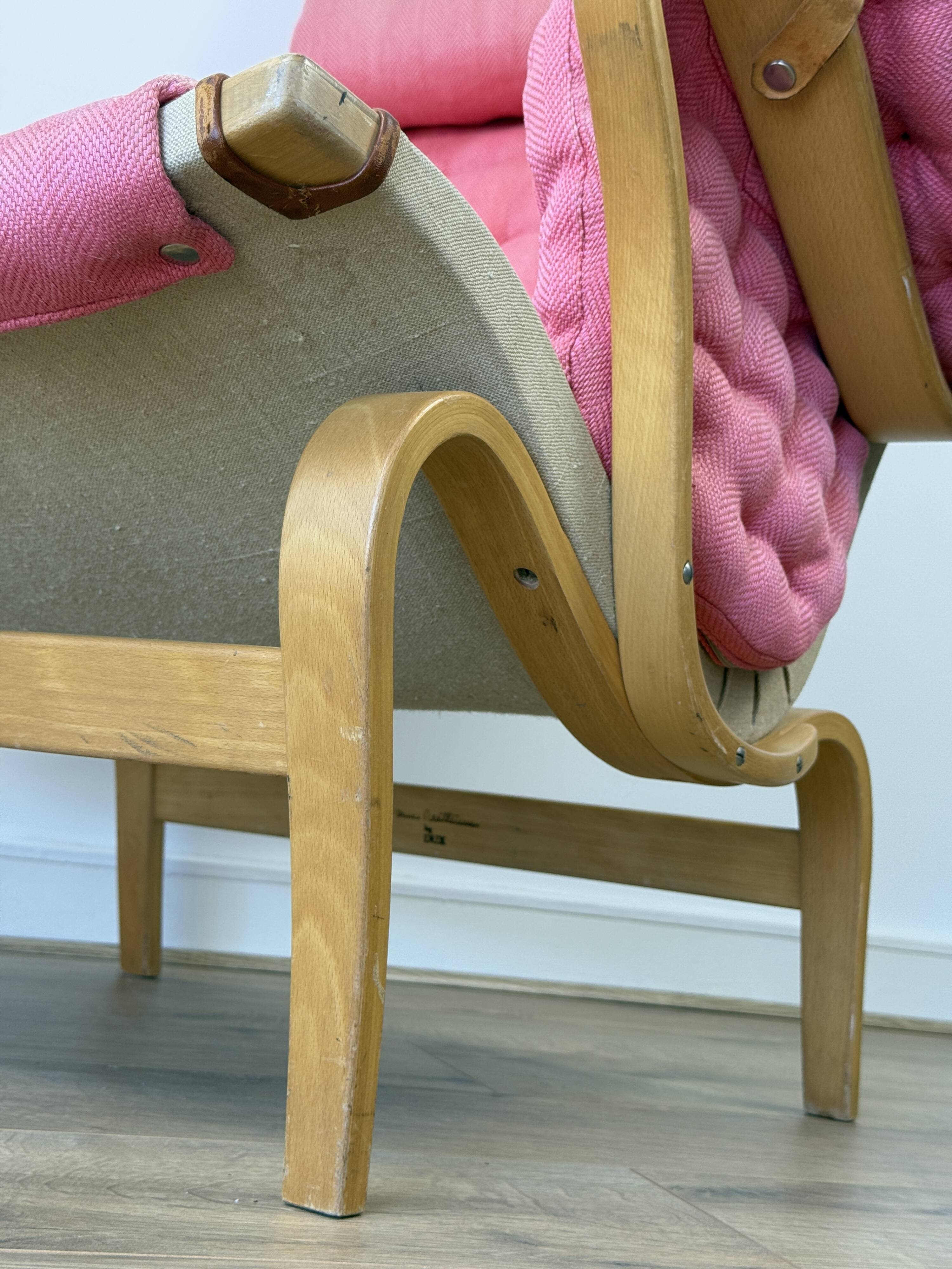 Pernilla Armchair by Bruno Mathsson for DUX – Pink Upholstery, 1970s–1980s