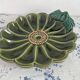 Large decorative dish, green ceramic flower, mid-20th century