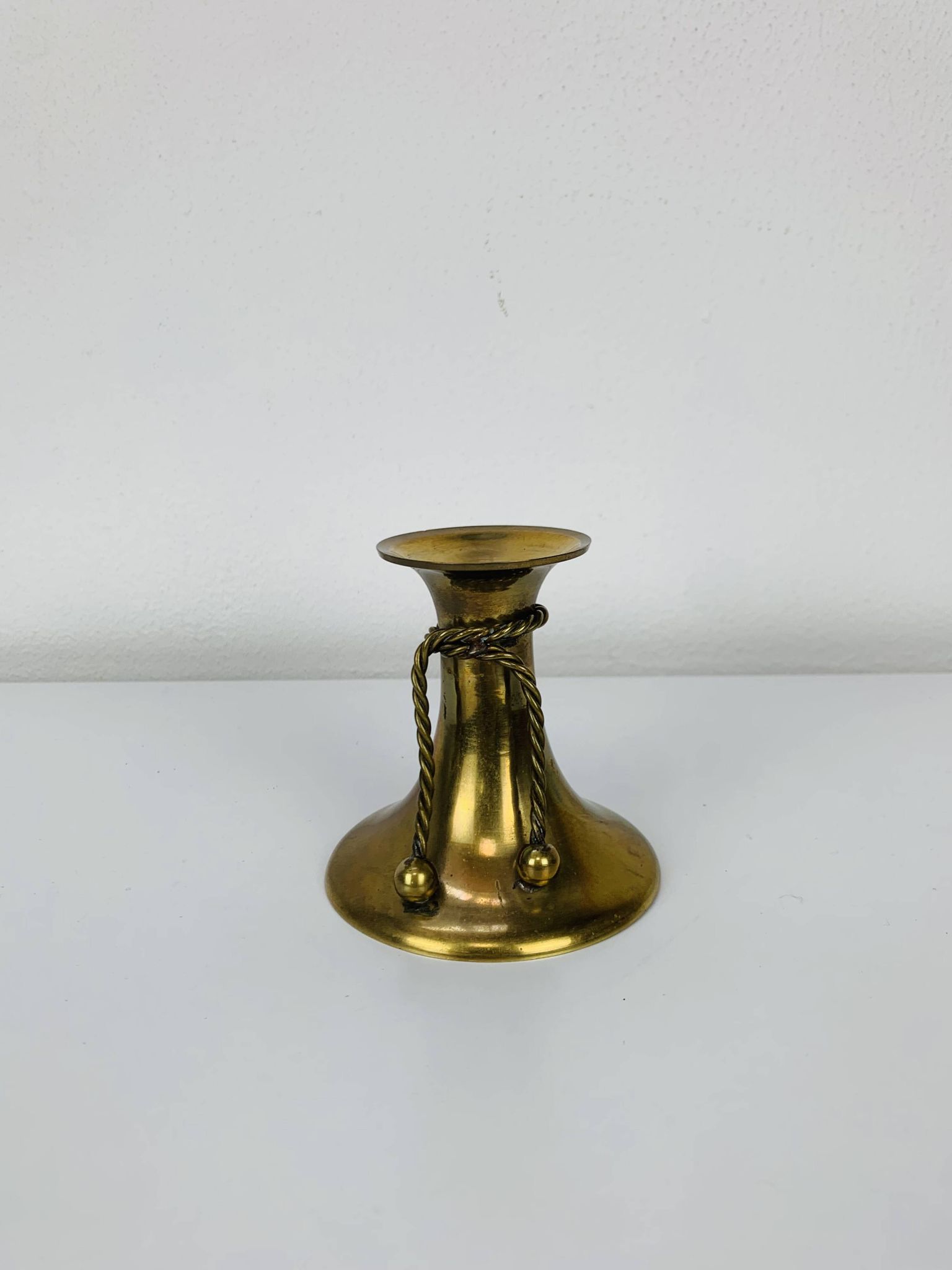 Bougeoir noeud laiton doré vintage
