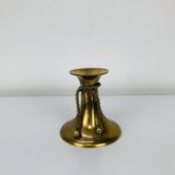 Vintage gold brass knot candle holder