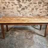 Antique French country dining table – Oak base and pine top, circa 1900