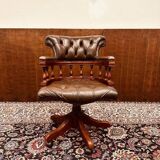 Brown Chesterfield Captain Desk Chair Office chair