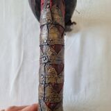 Scepter decorated with a female figure in wood and brass