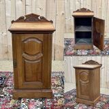 English bedside table in blond mahogany early 20th century - L=45.5cm H=85cm D=37.5cm