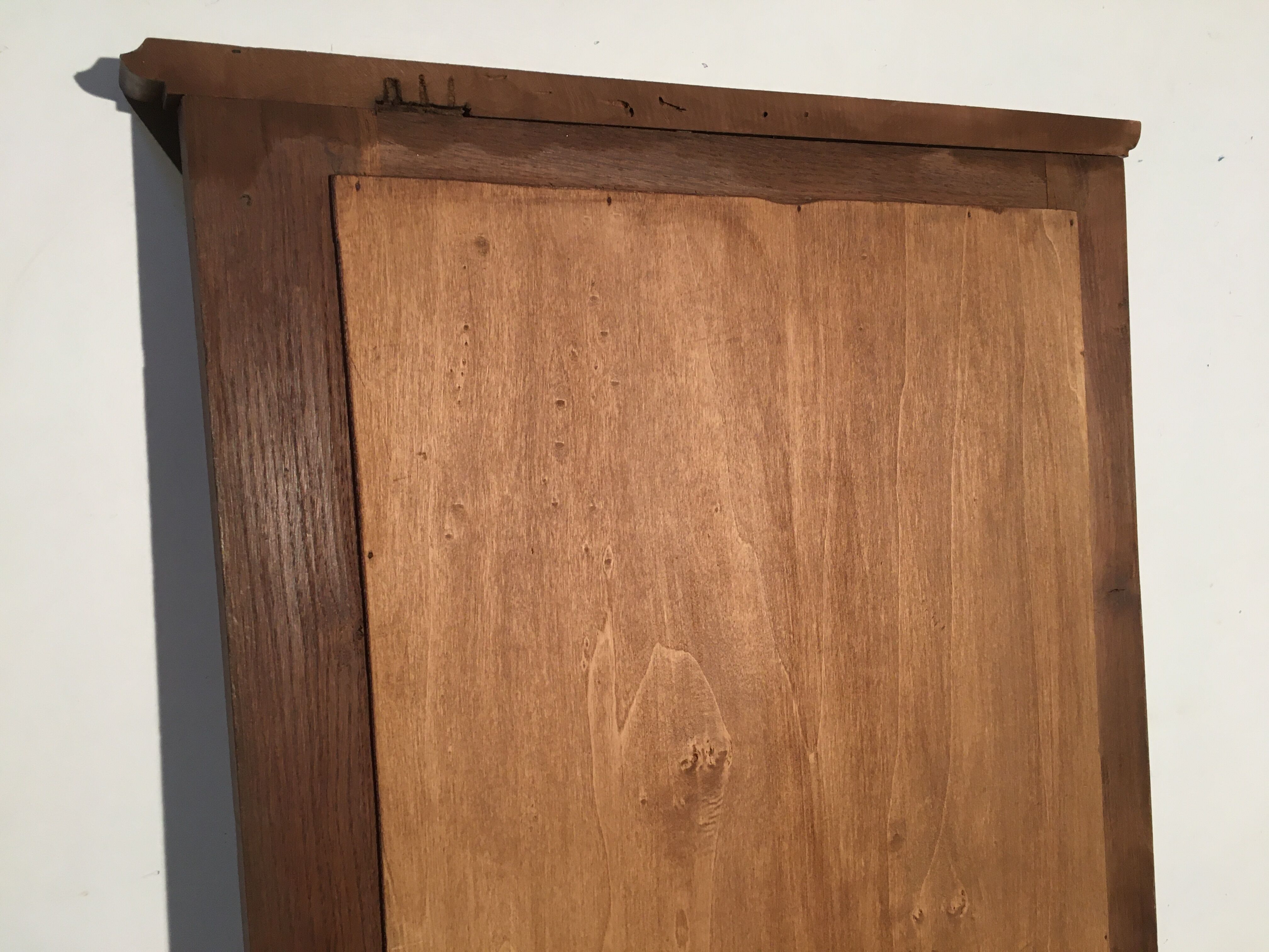 Bevelled mirror oak frame