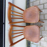 Pair of Mahieu bistro chairs in curved wood