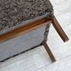 1960s, reupholstered Danish armchair, with stool, genuine sheepskin.