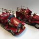 Collector toys duo of old miniature fire trucks 1930